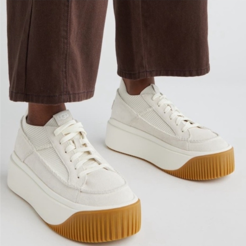 Ugg EZ Duzzit Lace Up Platform Sneaker in Cloud Womens Size 9